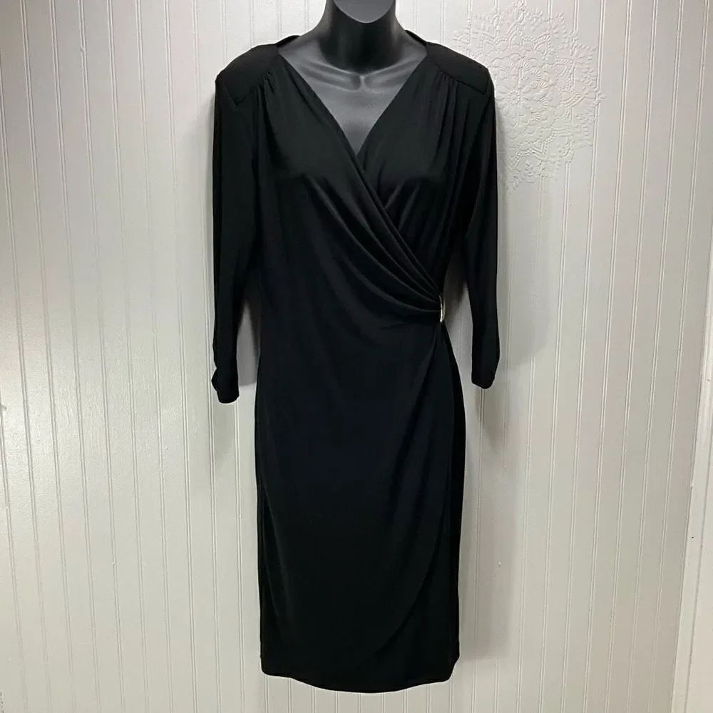 CARMEN MARC VALVO Faux Wrap Dress